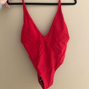 Red Low-Cut One Piece
